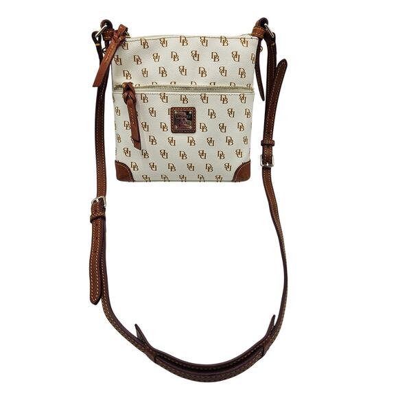 Dooney & Bourke Handbags - Dooney & Bourke Gretta Women's Crossbody Purse Handbag Leather‎ White/Tan